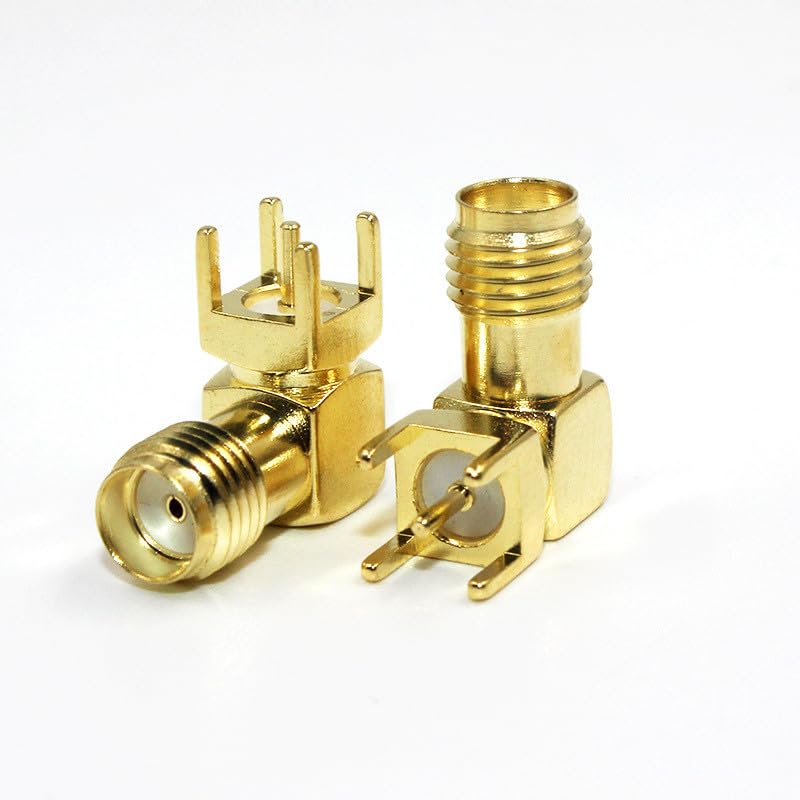 bnafes SMA Female Jack Right Angle Solder PCB Mount RF Connector Adapter 4pcs - Image 2